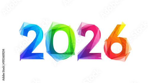 Colorful 2026 Numbers with Rainbow Effect.