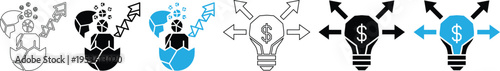 Financial Idea Innovation and Business Growth Strategy Vector Icon Concept