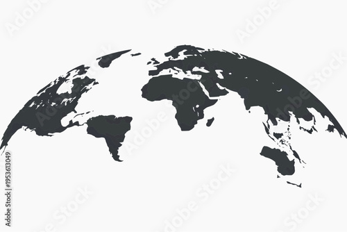 Earth Hemisphere Silhouette Icon"
