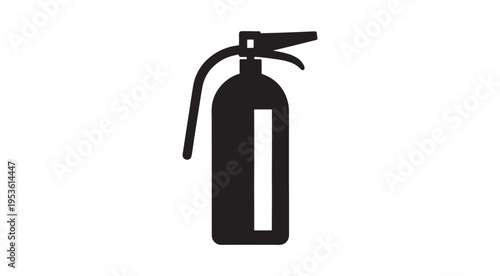 Fire extinguisher icon simple black silhouette on white background safety equipment symbol