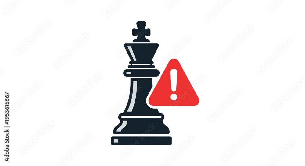 Fototapeta premium Black Chess King Piece Icon Symbol.