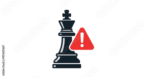 Black Chess King Piece Icon Symbol.