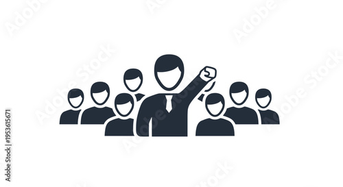Businessman leading a group meeting.