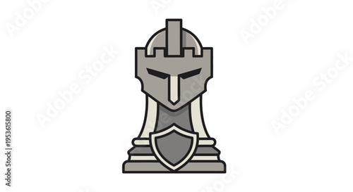 Grey knight chess piece closeup.