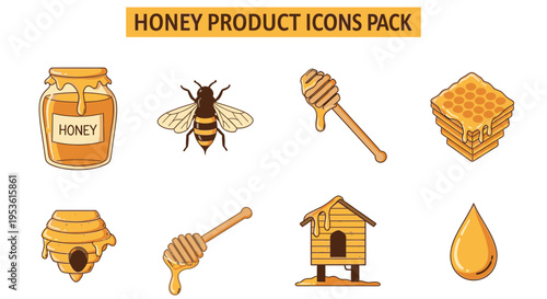 Honey product icons and symbols.