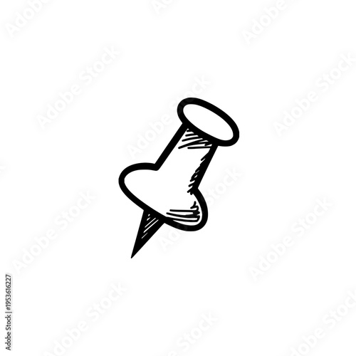 Push pin icon logo design. Thumbtack sign and symbol. Pushpin icon. Office and stationary supply.