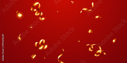 Gold confetti pattern background, perfect for celebrations. Festive decoration vector illustration.