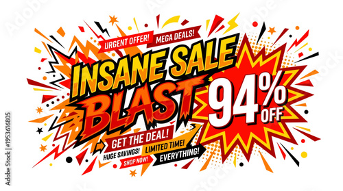 Explosive Sale Banner Insane Sale Blast 94% Off