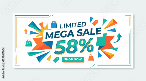 Limited Mega Sale 58% Off Offer Banner