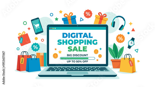 Digital Shopping Sale - Online Discount Promotion