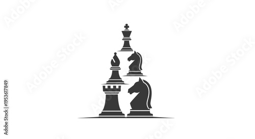 Chess pieces stacked on top each other.