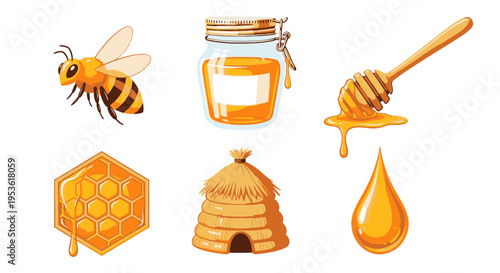 Honey bee and honeycomb elements 2.