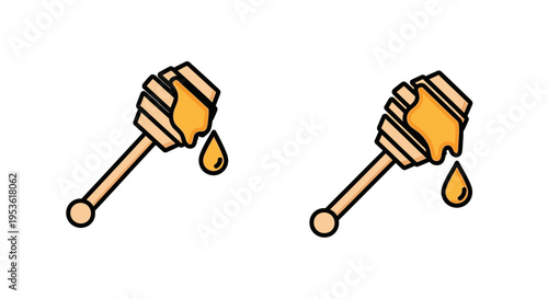 Honey dippers with dripping honey.