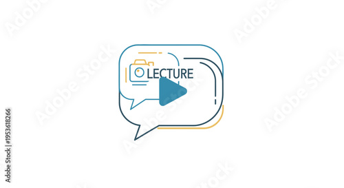 Lecture play button icon design.