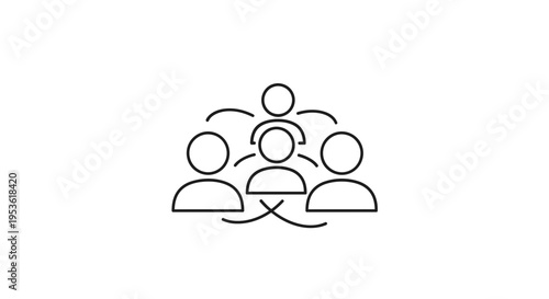 Simple line drawing of teamwork collaboration.