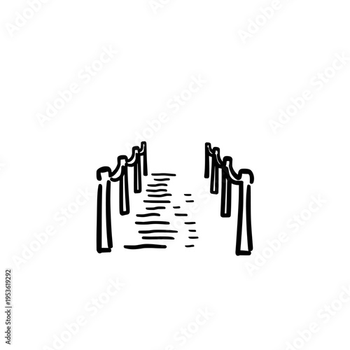 Wedding aisle icon logo design. Ceremony entrance sign and symbol. Wedding aisle icon. Marriage event decoration clipart.