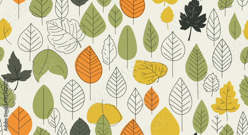 Collection of autumn leaves illustration.