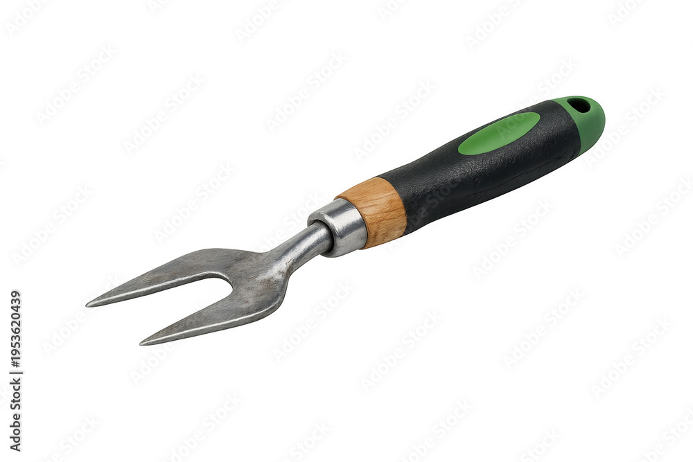 Obraz premium Hand weeding fork garden tool preparing soil