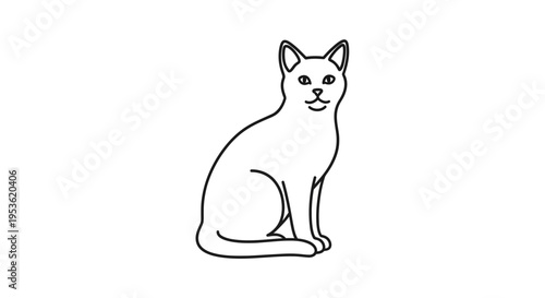 Black line drawing of a cat.