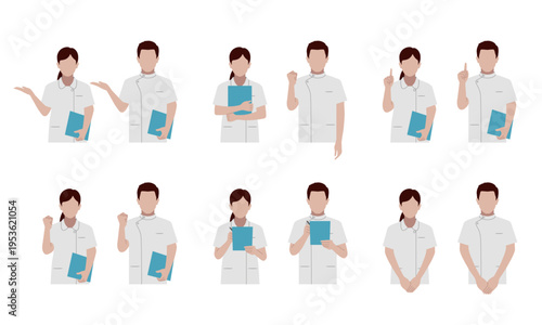 看護師　ポーズ　セット