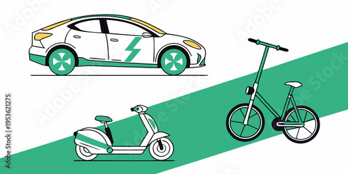 Electric car, scooter, and bicycle for eco-friendly transportation