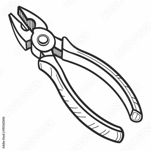 A drawing of a pair of pliers