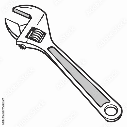 Adjustable wrench with open jaws