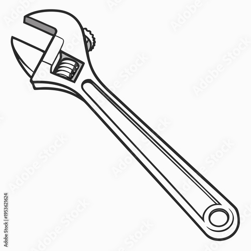 Adjustable wrench with open jaws