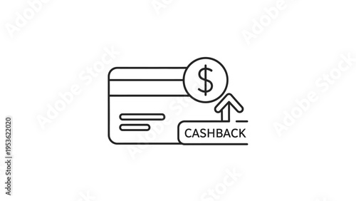 Credit Card Cashback Reward Icon Illustration.