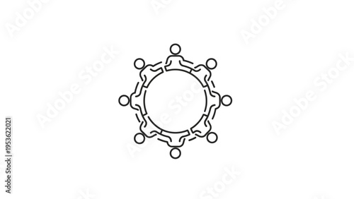 Simple Line Drawing of a Molecular Structure.