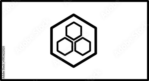 Black and white honeycomb symbol logo.