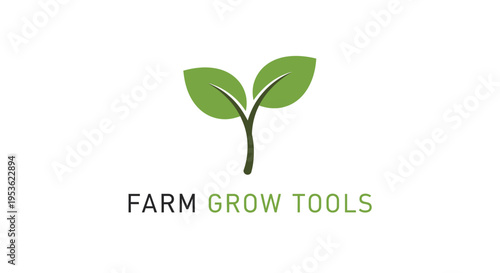 Green plant sprout with two leaves.