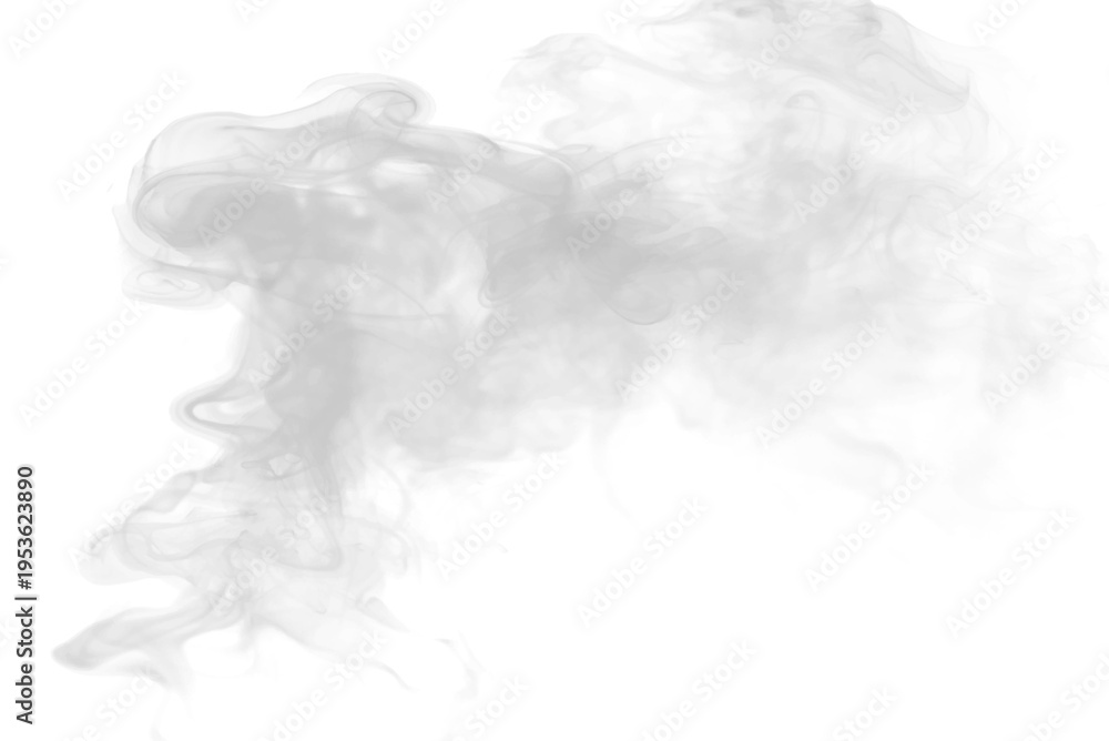 Fototapeta premium Light smoke stream with soft edges and smooth motion flow, perfect for overlays and visual effects. vector