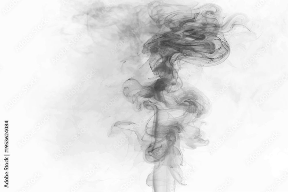 Fototapeta premium Wispy smoke strands with airy texture and gentle diffusion, ideal for abstract and creative visuals. vector