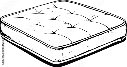 Mattress Cushion Illustration, Comfortable Bedding Furniture Vector Design.