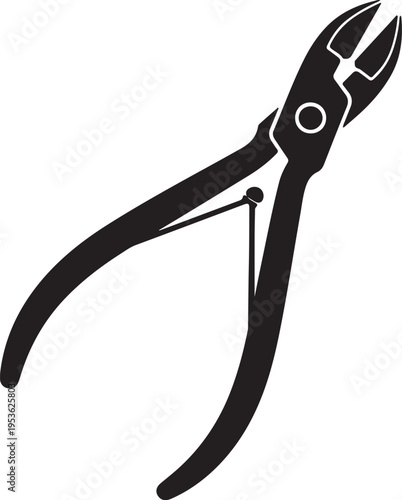 Nail Nipper icon in silhouette on white background.