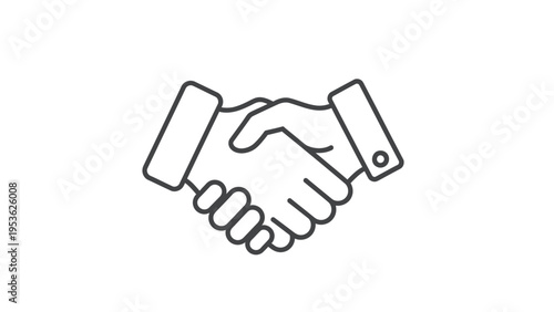 Simple Line Drawing of Handshake Gesture.
