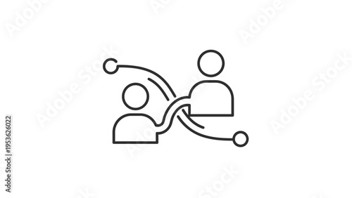 Simple Line Art People Connection Illustration.