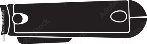 Travel Nail Clipper in silhouette on white background.
