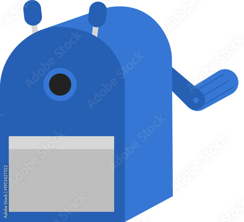 Blue rotary pencil sharpener