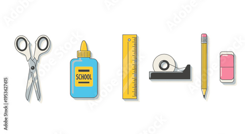 School supplies on white background 26.
