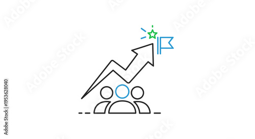 People with growing success graph.