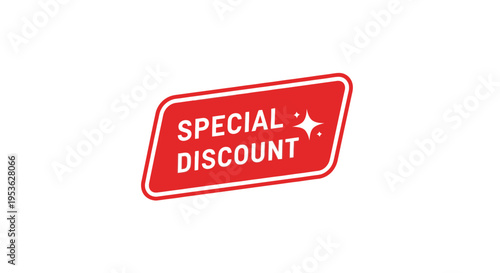 Red special discount sticker label.