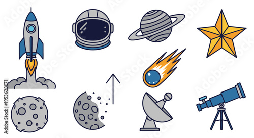 Rocket Blasting Off Into Space.