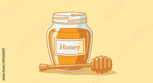 Honey in a glass jar 25.