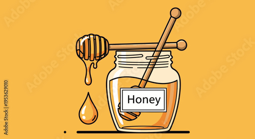 Honey in a glass jar 4.