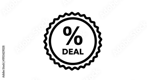 Black percentage deal discount sign icon.