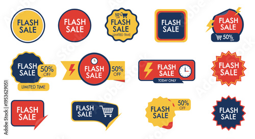 Collection of flash sale stickers.