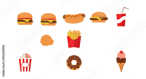 Fast food items on a table.