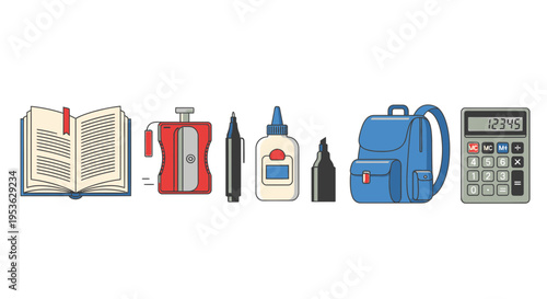 School supplies and stationery items 1.
